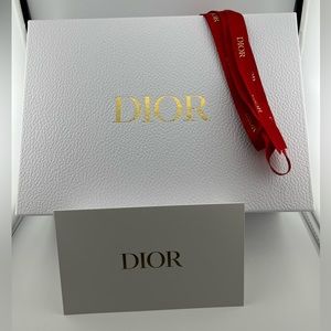 New Christian Dior  White Pebble Gift Box 12.5x9x4, With Red Lunar Ribbon & Card